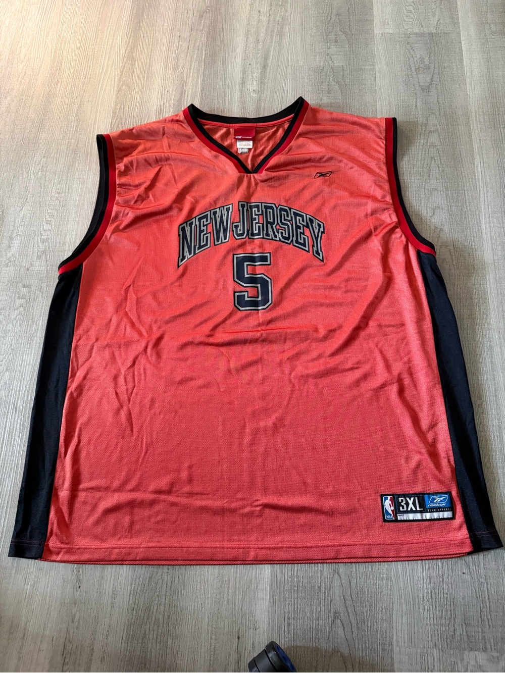 Vintage Jason Kidd Reebok Red & Black New Jersey Basketball Jersey #5 brand new